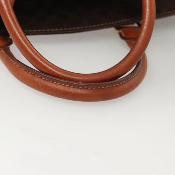 CELINE Macadam Canvas Hand Bag PVC Leather Brown Gold Auth hk2512 - Picture 8 of 16